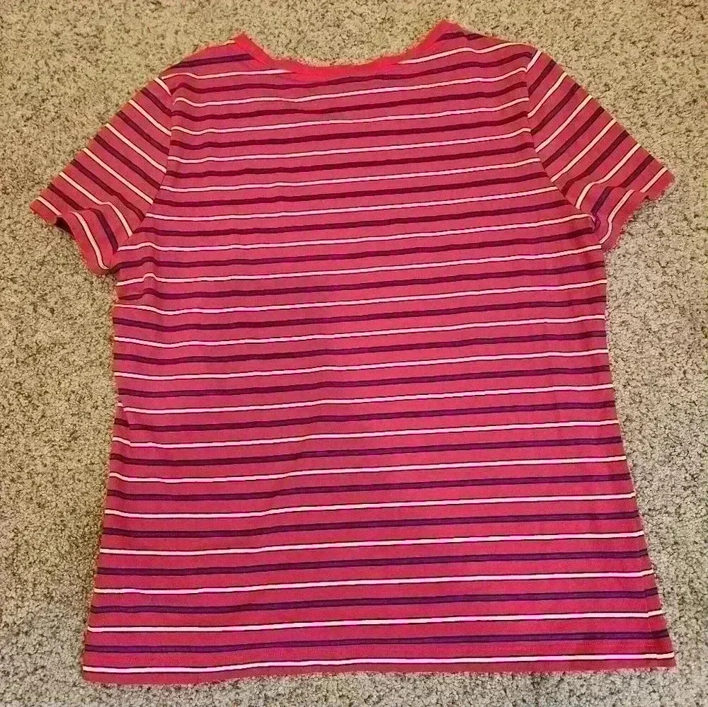 Tommy Hilfiger Red, White, & Blue Striped Short-Sleeve T-Shirt, Size Medium - Picture 5 of 5